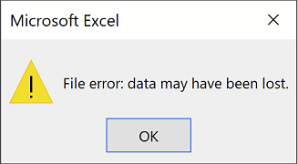 Excel错误数据可能已经丢失