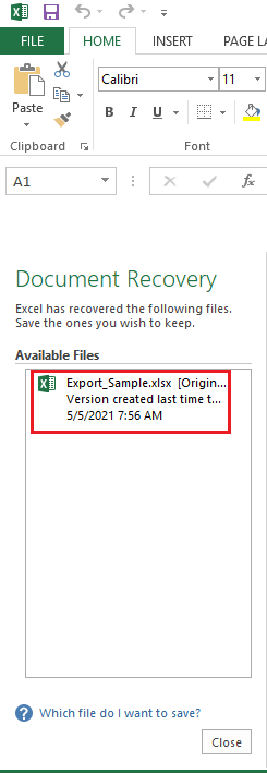 Excel文档恢复