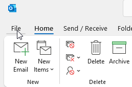 打开Outlook转到文件