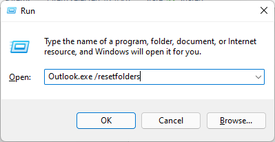 Outlook exe rest folder