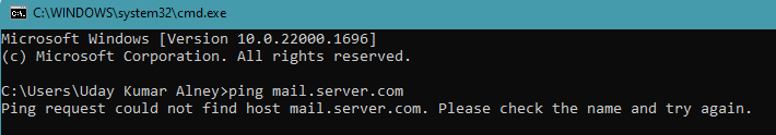 Run mail server command