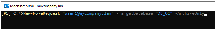 New-MoveRequest -ArchiveOnly cmd