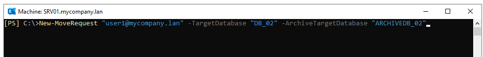 New-MoveRequest ArchiveTargetDatabase