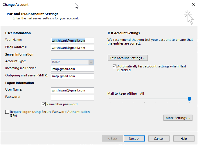 POP and IMAP account setup