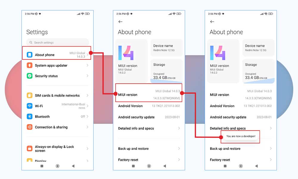 Enable Developer Options on Xiaomi Redmi phones