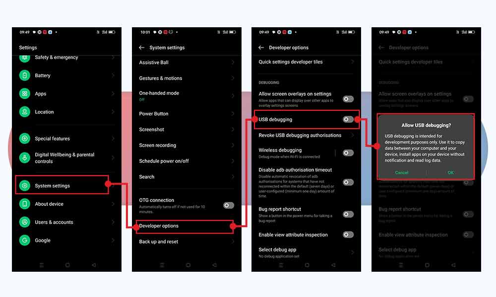 enable USB debugging in OPPO phones