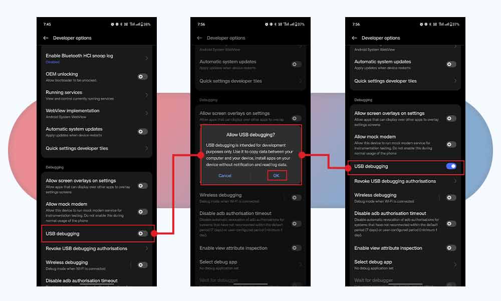 enable usb debugging in OnePlus phone