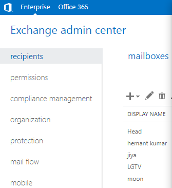 Exchange admin Center