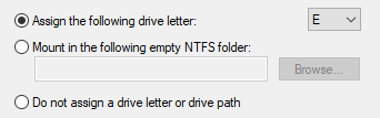 Mount in the following empty NTFS folder