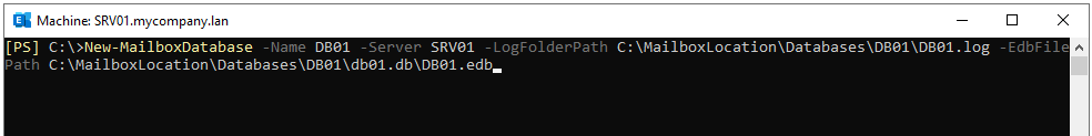 Run the New MailboxDatabase command in the Exchange Management Shell