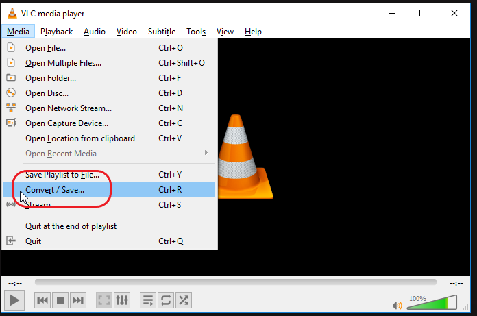 convert-M4V-to-WAV-audio-file / Media-options-in-VLC-player