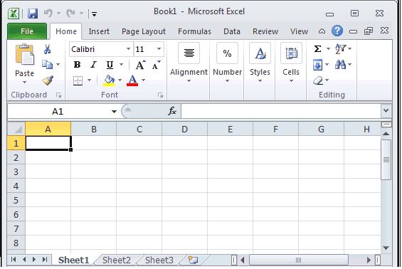Microsoft Excel 2010文件菜单