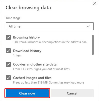 安全清除Microsoft edge浏览数据