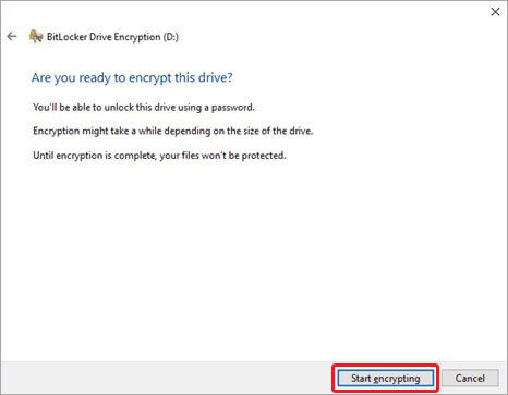 select start encrypting