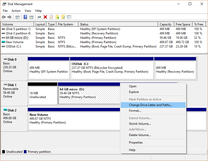 Assegnare una nuova lettera di unità, se la scheda SD non viene rilevata dal PC