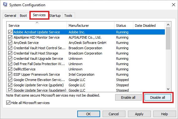 disable third party services