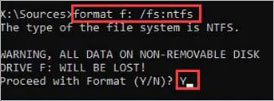 format the hard drive from bios using cmd