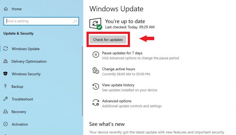 检查Windows更新