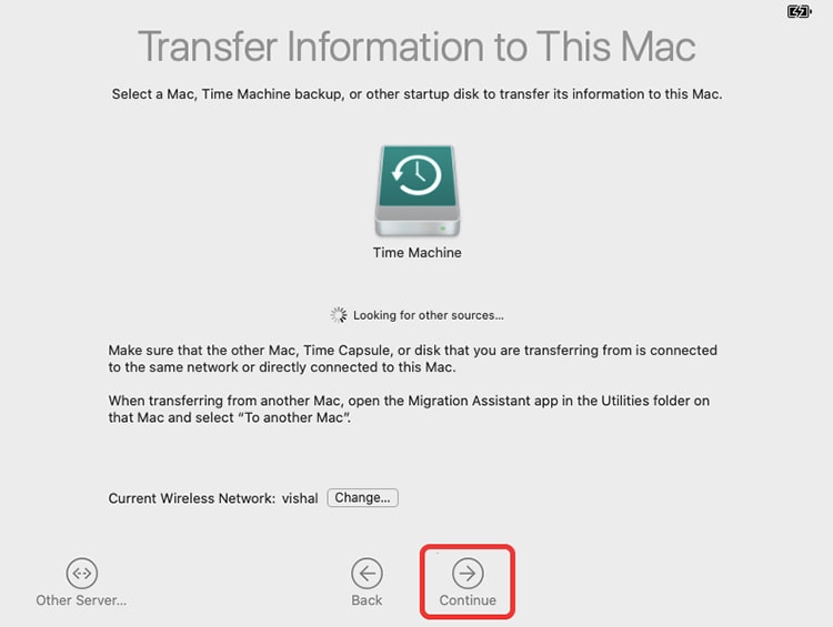 将信息传输到此Mac