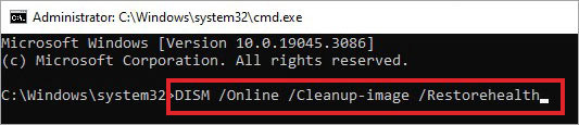 run dism command to restore health of damage windows image