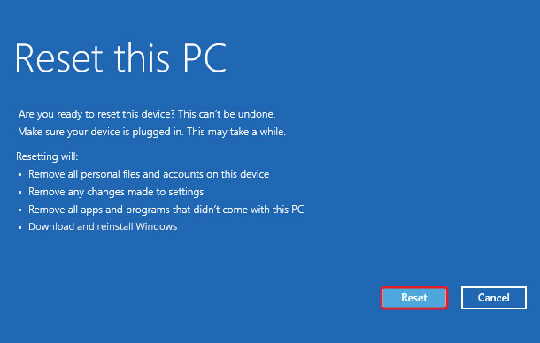 重置Windows 11 PC