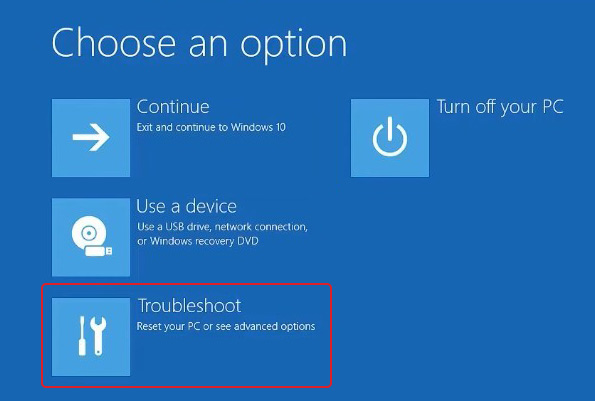 click on troubleshoot in windows re to fix the various mbr errors like mbr error 1