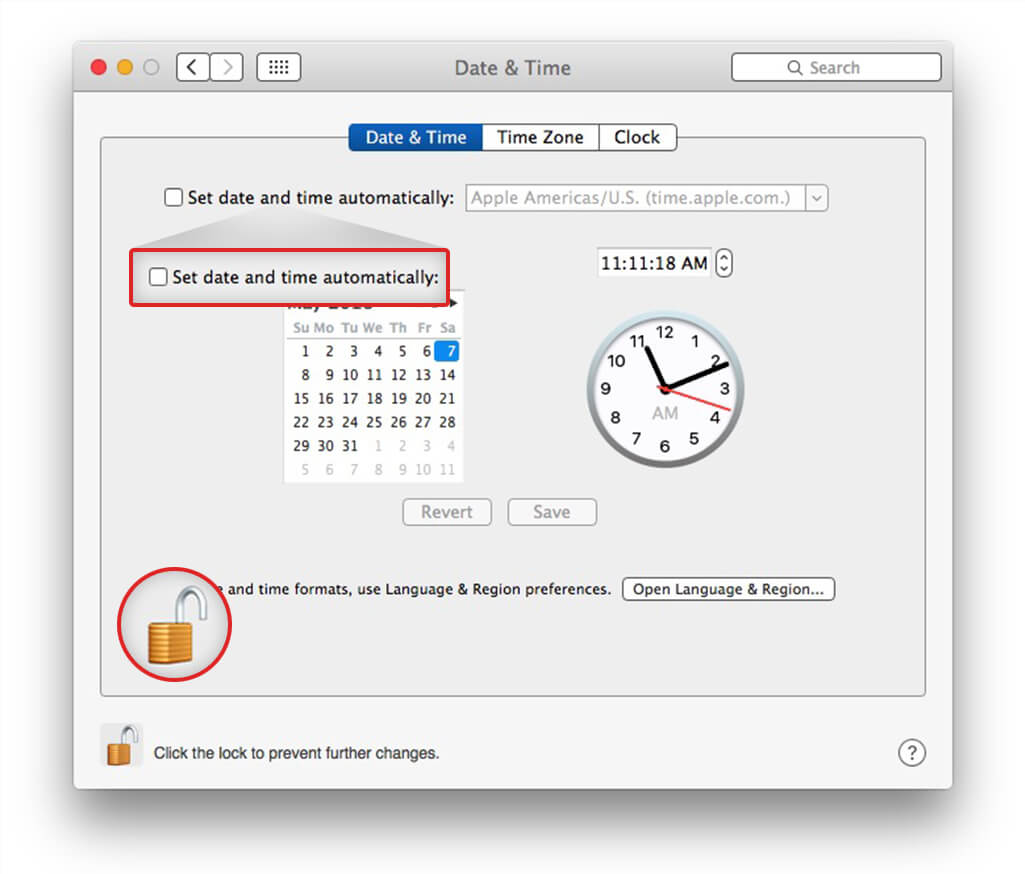 在Mac上更改日期和时间