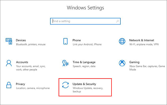 open windows settings