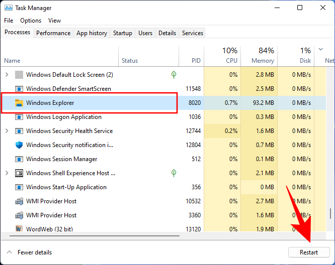 任务管理器Windows浏览器