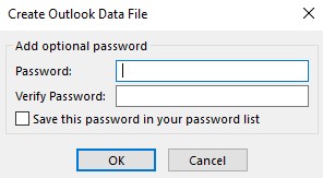 Enter password for PST File