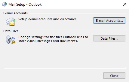 Outlook电子邮件帐户窗口