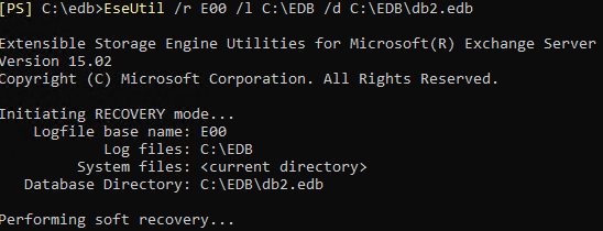 eseutil soft recovery