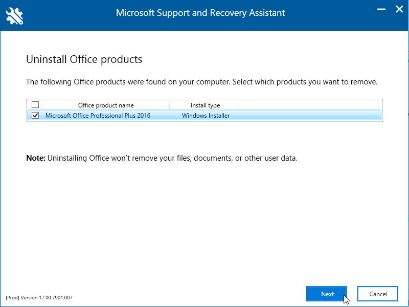 微软支持恢复助手卸载office