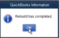QBW文件重建过程完成的消息框