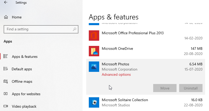 Microsoft-Photos-App-unter-Settings